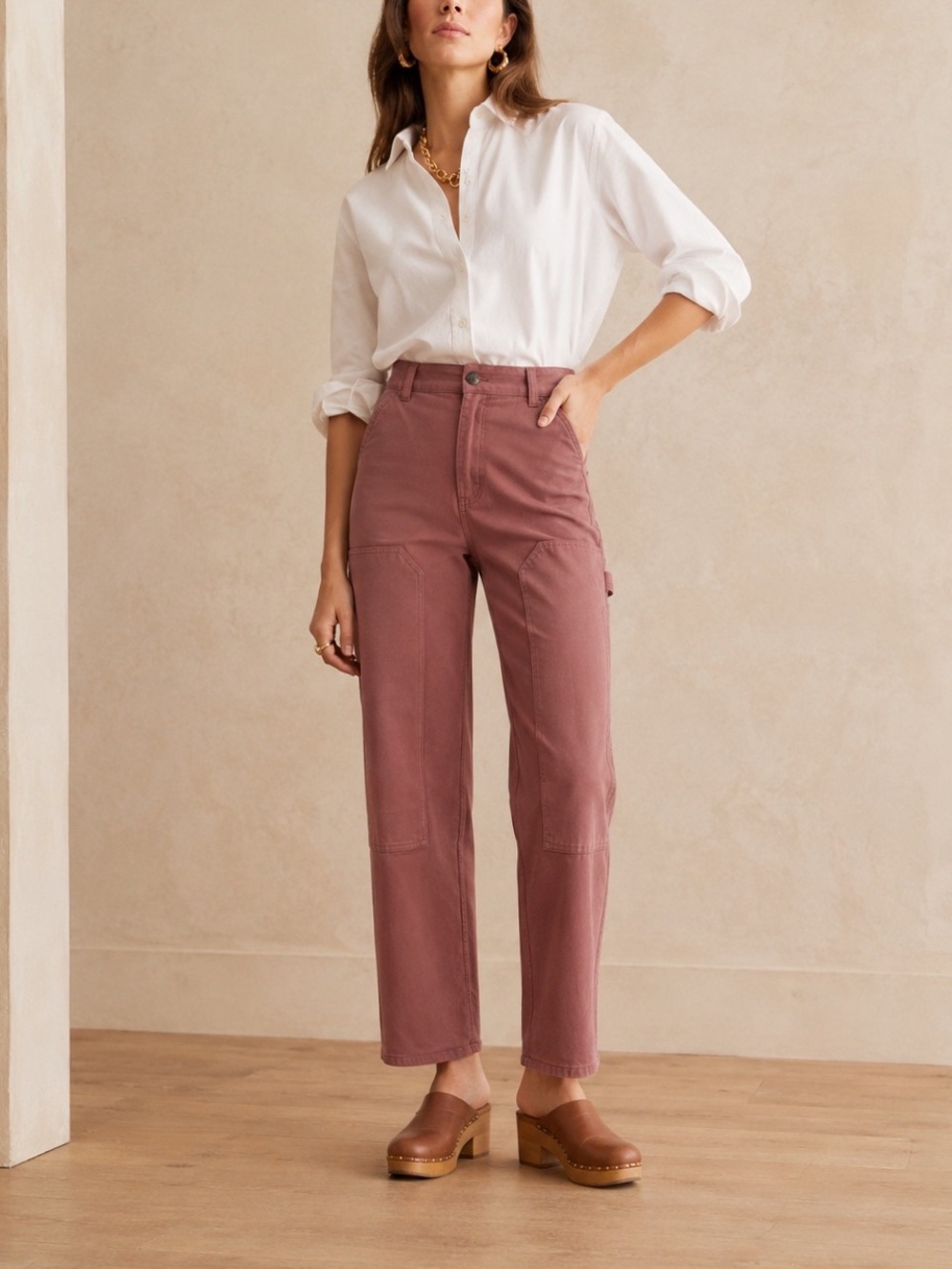 Wilfred Free Aritzia Woman High Rise Utility Cotton Pant US4 Contemporary Preppy